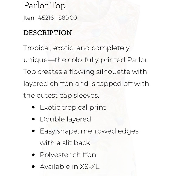 CAbi Parlor Top w/ tropical floral leaf & peacock feather print Style# 5216 Sz M - Picture 11 of 14